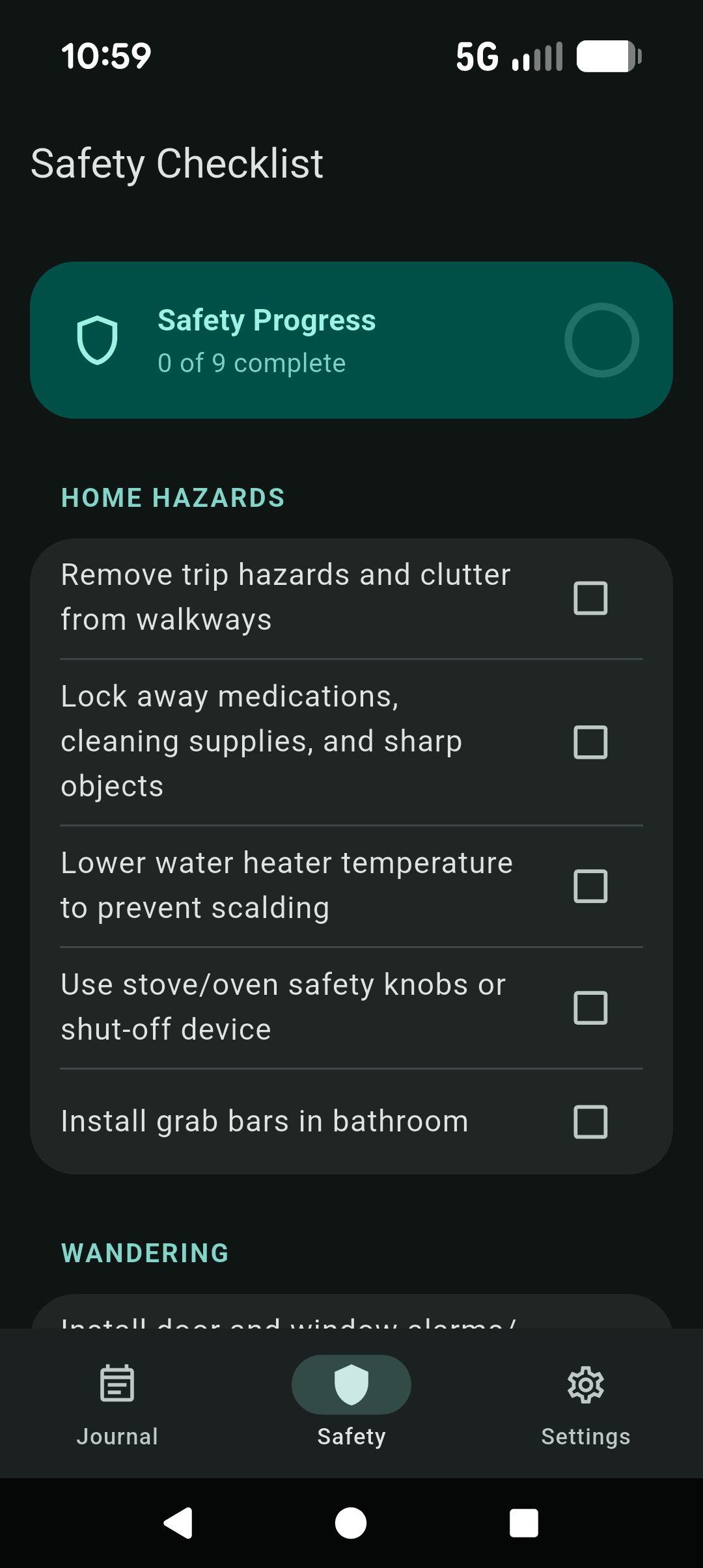Home Safety Checklist